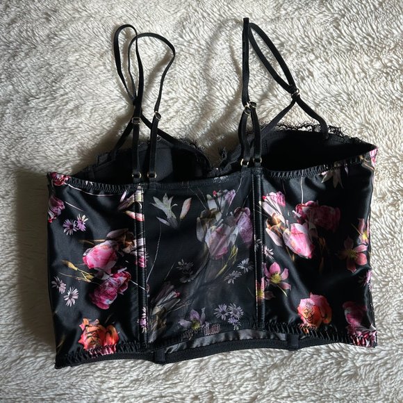 Very Sexy Lightly Lined Bustier Floral Top SZ 34 B - Picture 3 of 6